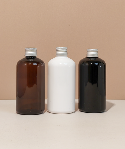250ml Short Pet Bottle with Silver Aluminium Screw Cap