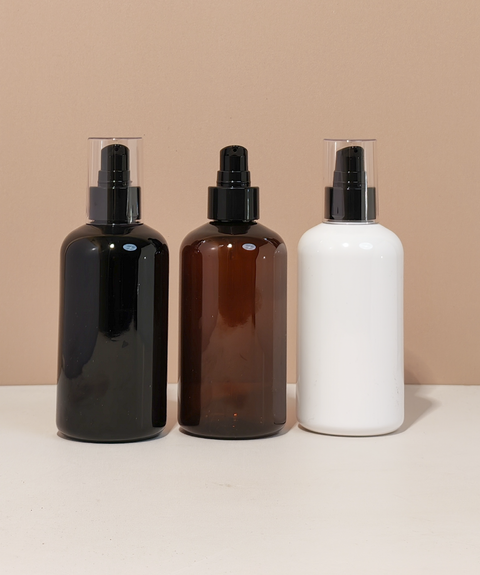250Ml Short Pet Bottle With Black Treatment Pump