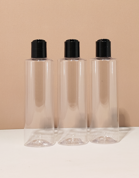250Ml Tall Pet Bottle With Black Press Cap