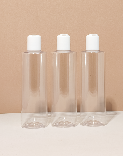 250Ml Tall Pet Bottle With White Press Cap