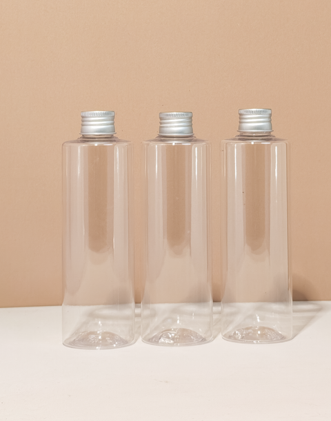 250ml Tall Pet Bottle with Silver Aluminium Screw Cap
