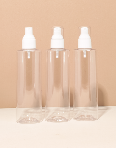 250Ml Tall Pet Bottle With White Mist Spray