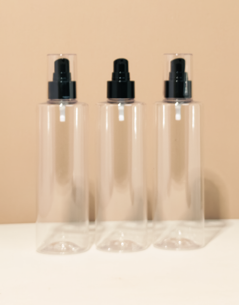 250Ml Tall Pet Bottle With Black Treatment Pump