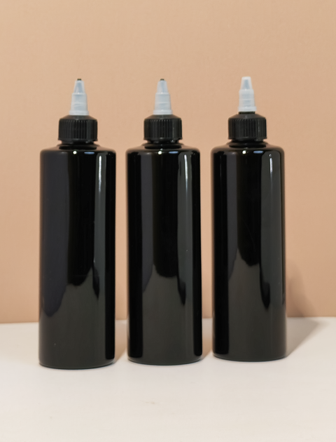 250Ml Tall Pet Bottle With Black Applicator With Clear Top