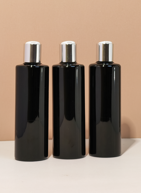 250Ml Tall Pet Bottle With Silver Press Cap