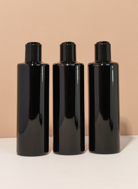 250Ml Tall Pet Bottle With Black Press Cap