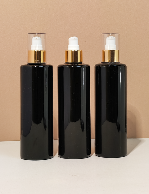 250Ml Tall Pet Bottle With Gold Treatment Pump