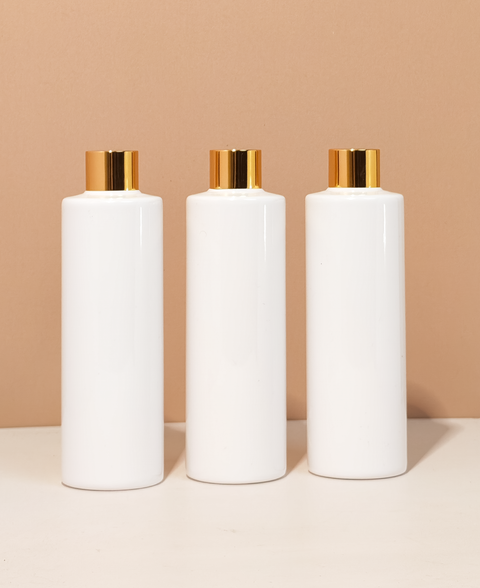 250Ml Tall Pet Bottle With Gold Shinny Screw Caps