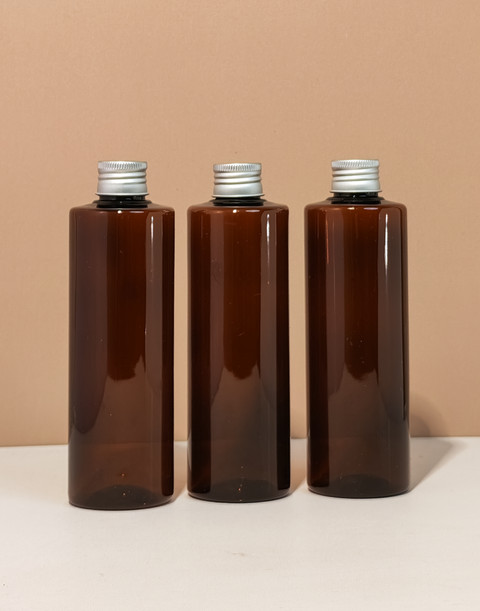 250ml Tall Pet Bottle with Silver Aluminium Screw Cap