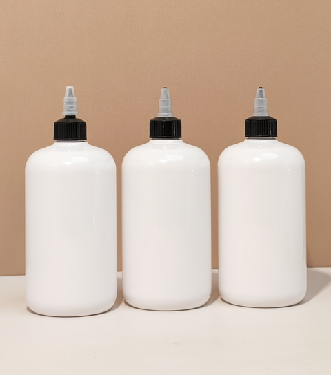 500Ml Short Pet Bottle With Black Applicator With Clear Top
