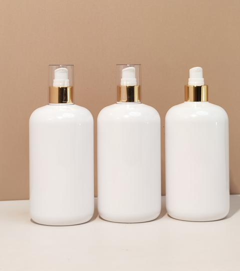 500Ml Short Pet Bottle With Gold Treatment Pump