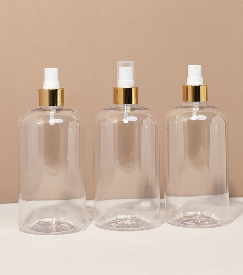 500Ml Short Pet Bottle With Gold Mist Spray
