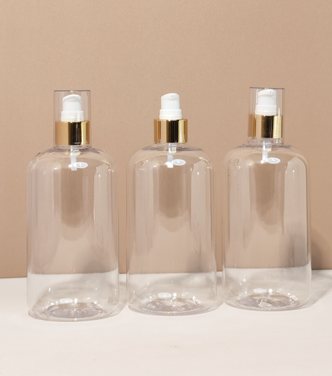 500Ml Short Pet Bottle With Gold Treatment Pump