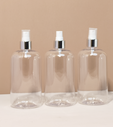 500Ml Short Pet Bottle With Silver Mist Spray