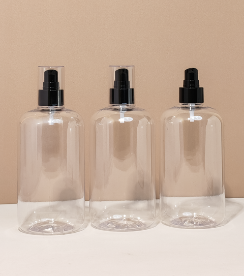 500Ml Short Pet Bottle With Black Treatment Pump
