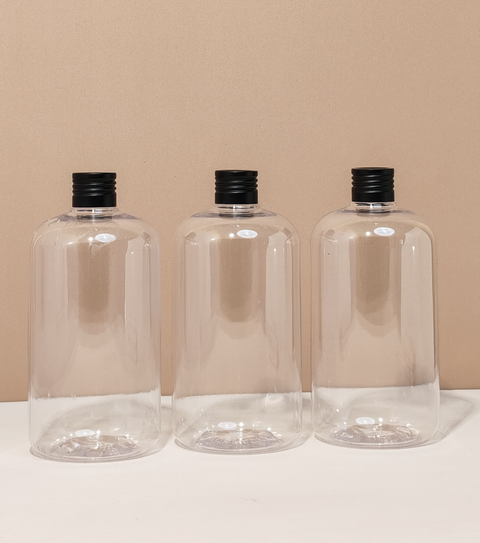 500Ml Short Pet Bottle With Matte Black Aluminium Screw Cap