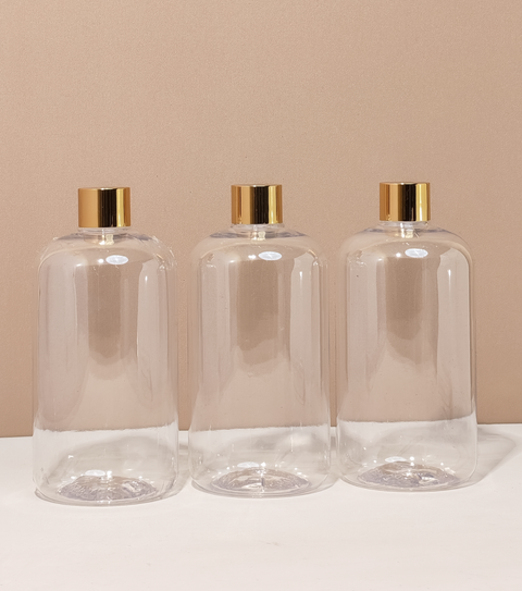 500Ml Short Pet Bottle With Gold Shinny Screw Caps