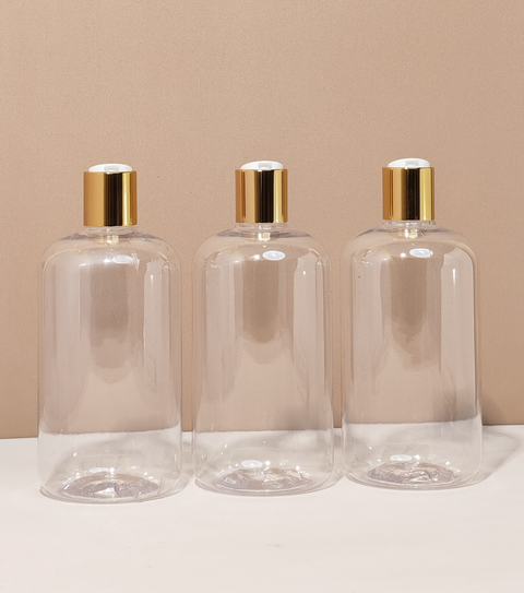 500Ml Short Pet Bottle With Gold Press Cap