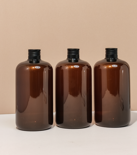 500Ml Short Pet Bottle With Matte Black Aluminium Screw Cap