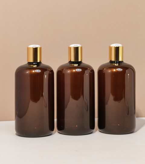 500Ml Short Pet Bottle With Gold Press Cap