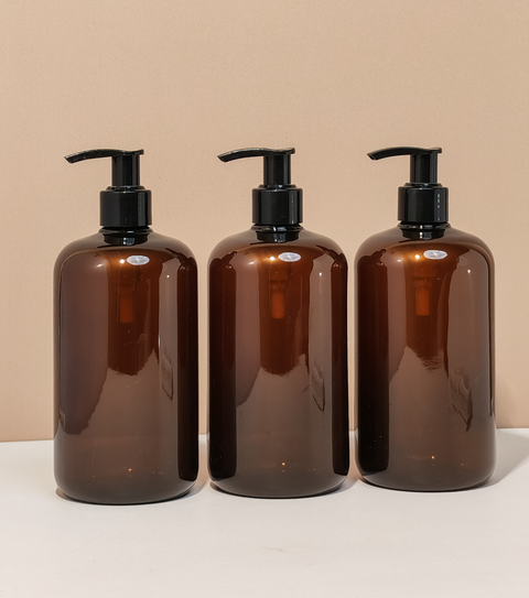 500Ml Short Pet Bottle With Old Black Lotion Pump