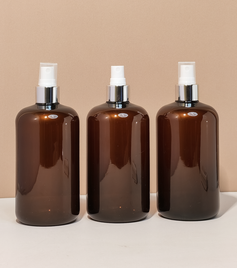 500Ml Short Pet Bottle With Silver Mist Spray