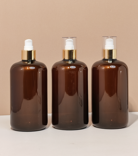 500Ml Short Pet Bottle With Gold Treatment Pump