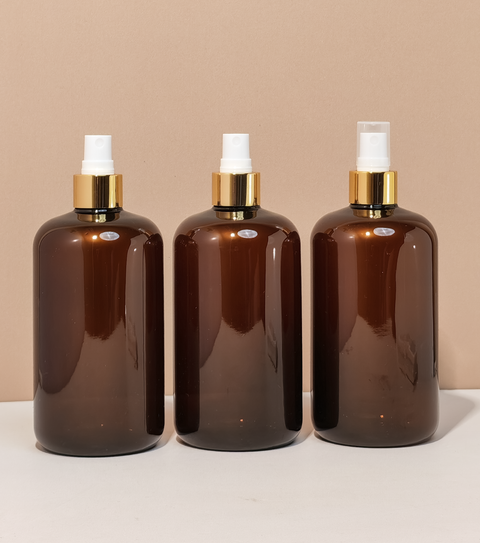 500Ml Short Pet Bottle With Gold Mist Spray