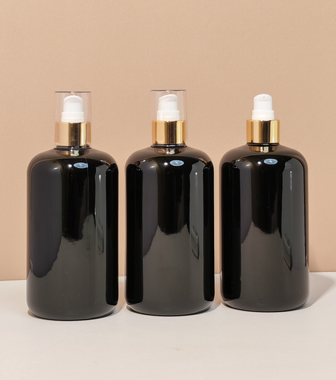 500Ml Short Pet Bottle With Gold Treatment Pump