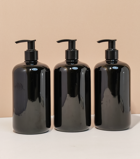 500Ml Short Pet Bottle With Old Black Lotion Pump