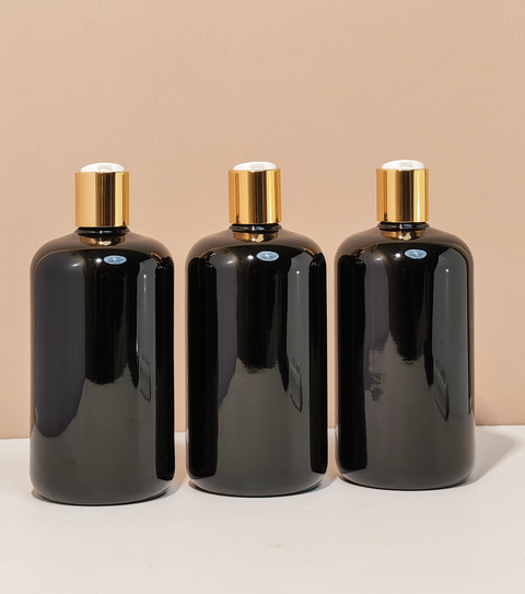 500Ml Short Pet Bottle With Gold Press Cap