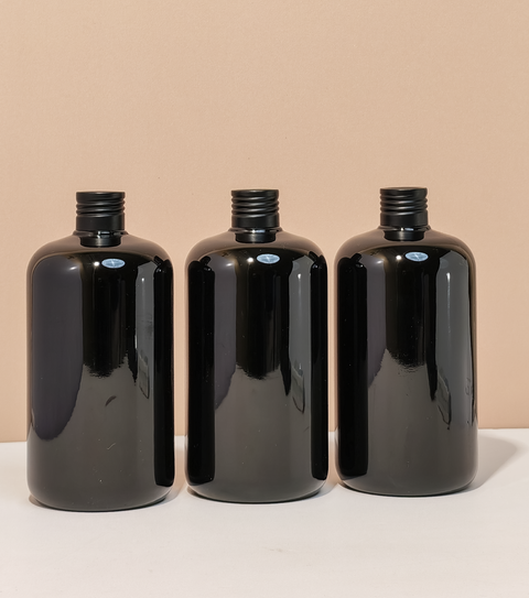 500Ml Short Pet Bottle With Matte Black Aluminium Screw Cap