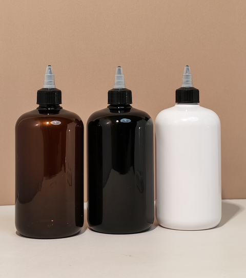 500Ml Short Pet Bottle With Black Applicator With Clear Top