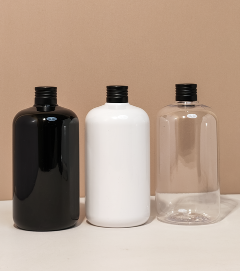500Ml Short Pet Bottle With Matte Black Aluminium Screw Cap