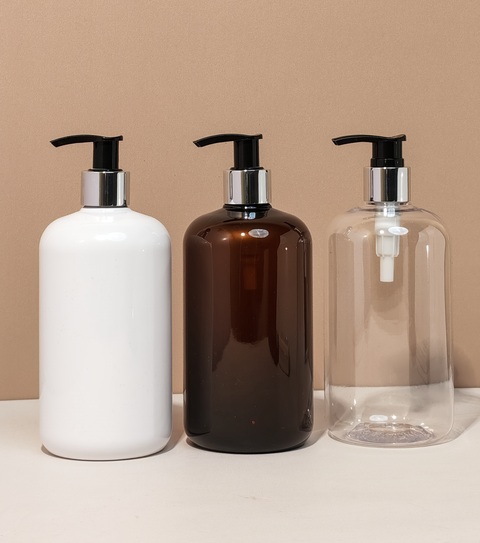 500Ml Short Pet Bottle With Silver Black Lotion Pump