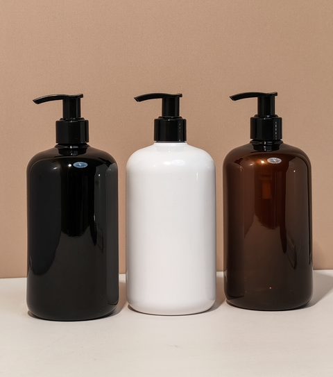 500Ml Short Pet Bottle With Old Black Lotion Pump