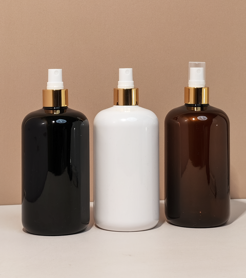 500Ml Short Pet Bottle With Gold Mist Spray