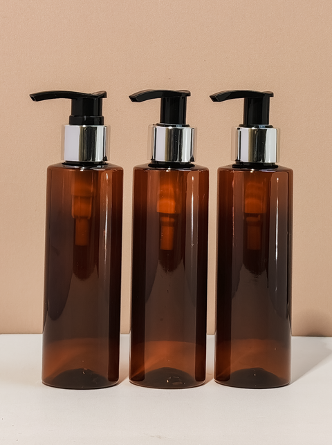 150Ml Pet Bottle With Silver Black Lotion Pump