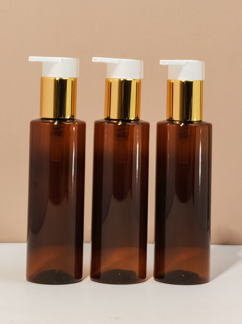 150Ml Pet Bottle With New Gold White Lotion Pump