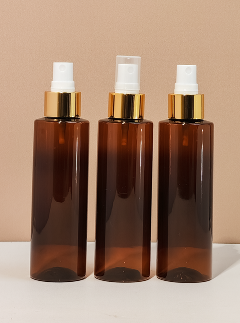 150Ml Pet Bottle With Gold Mist Spray