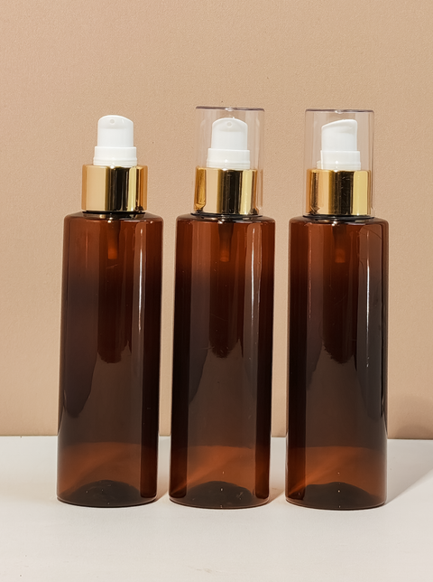 150Ml Pet Bottle With Gold Treatment Pump
