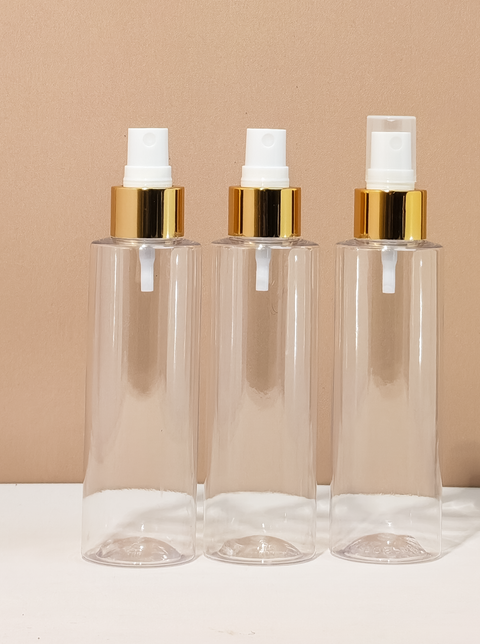 150Ml Pet Bottle With Gold Mist Spray
