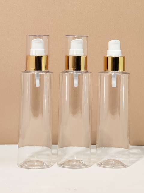 150Ml Pet Bottle With Gold Treatment Pump