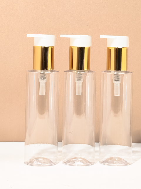 150Ml Pet Bottle With New Gold White Lotion Pump