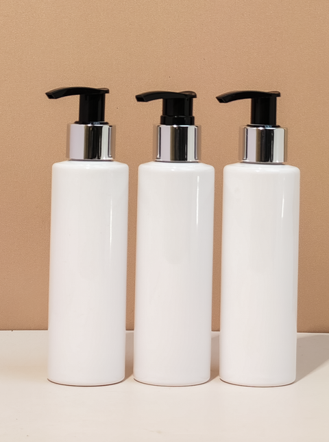 150Ml Pet Bottle With Silver Black Lotion Pump