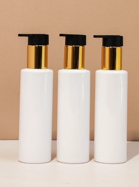 150Ml Pet Bottle With New Gold Black Lotion Pump