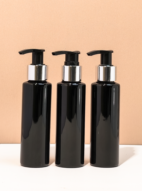 100Ml Pet Bottle With Silver Black Lotion Pump