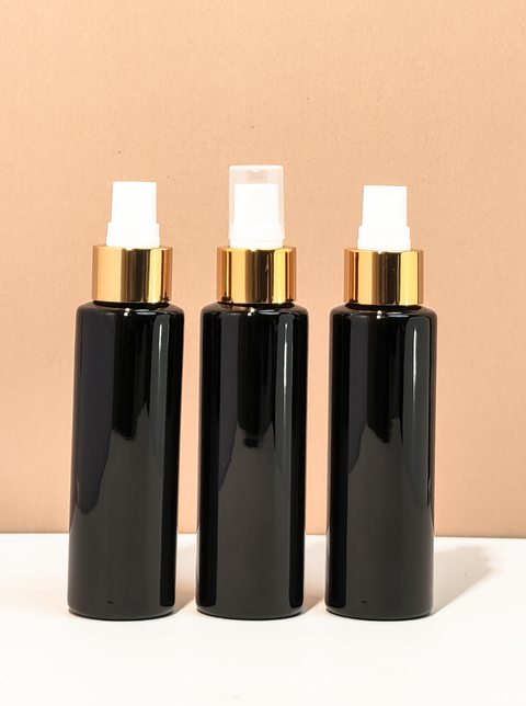 100Ml Pet Bottle With Gold Mist Spray
