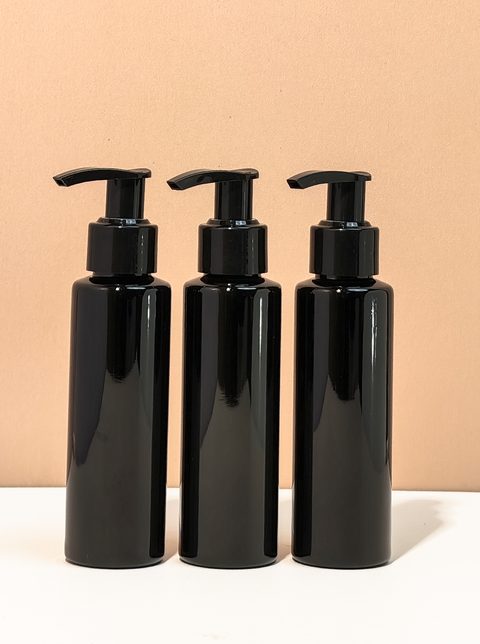 100Ml Pet Bottle With Old Black Lotion Pump