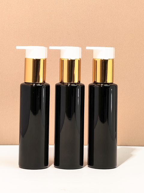 100Ml Pet Bottle With New Gold White Lotion Pump